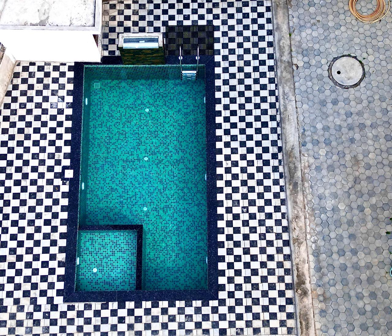 Private swimming pool view from above